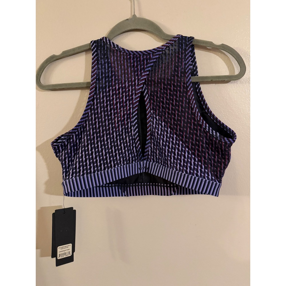 Peloton x WITH Wear It To Heart Striped Sports Bra L and Leggings S Set Purple - Picture 7 of 9